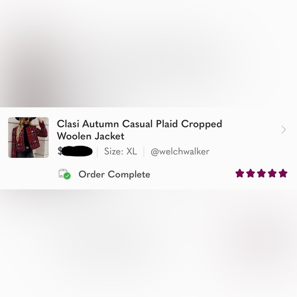 Clasi Autumn Casual Plaid Cropped Woolen Jacket - Picture 5 of 5